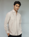 Men Embroidery Shirt Taupe