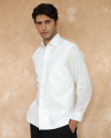 Men Embroidery Shirt White